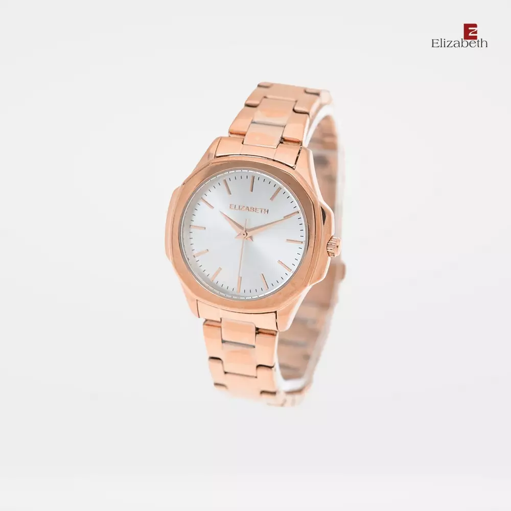 Jam Tangan Wanita - Elizabeth | Chain Strap 2201-0944 | Rose-Silver