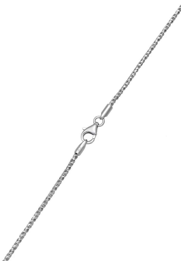 Necklace Men Basic Twisted Cord Necklace Fine in 925 Sterling Silver