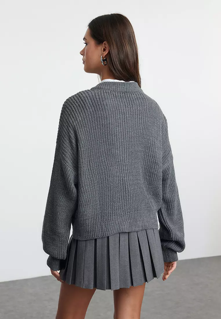 Bomber Collar Cardigan