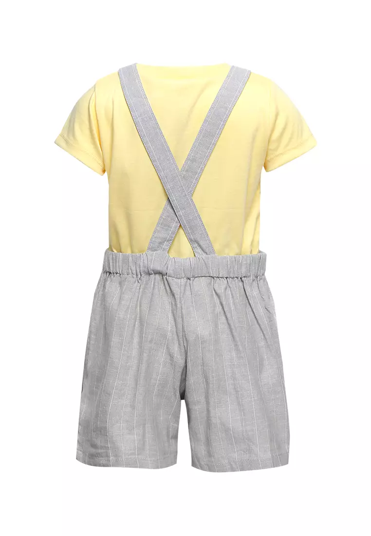 Qna Girl Amani Overall Celana Pendek Anak Hijau Muda