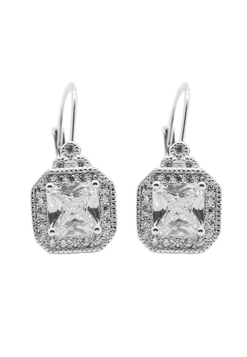 Elfi Elfi 925 Genuine Silver Square Diamond Drop Earrings SE70 1257BACA5062BEGS_1