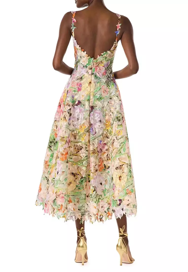 New Summer Waistband Hollow Lace Slim Fit Mid length Dress CA24031924MT