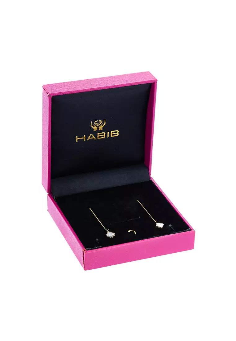 HABIB Mother Of Pearl Earrings in 585/14K Yellow Gold YOET-60001