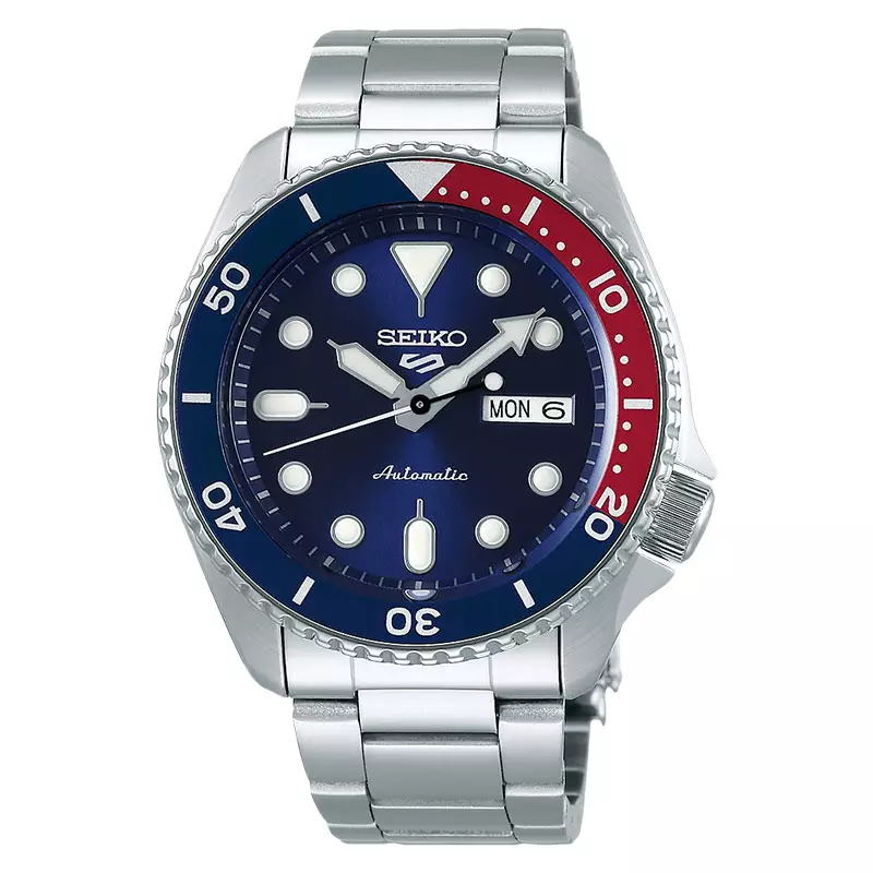 Jam Tangan Pria Seiko 5 Sports SRPD53K1 SKX Sports Style Pepsi Automatic Blue Dial Stainless Steel Strap