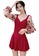 A-IN GIRLS red Elegant Gauze Flower One-Piece Swimsuit 443F9USEDC7168GS_1