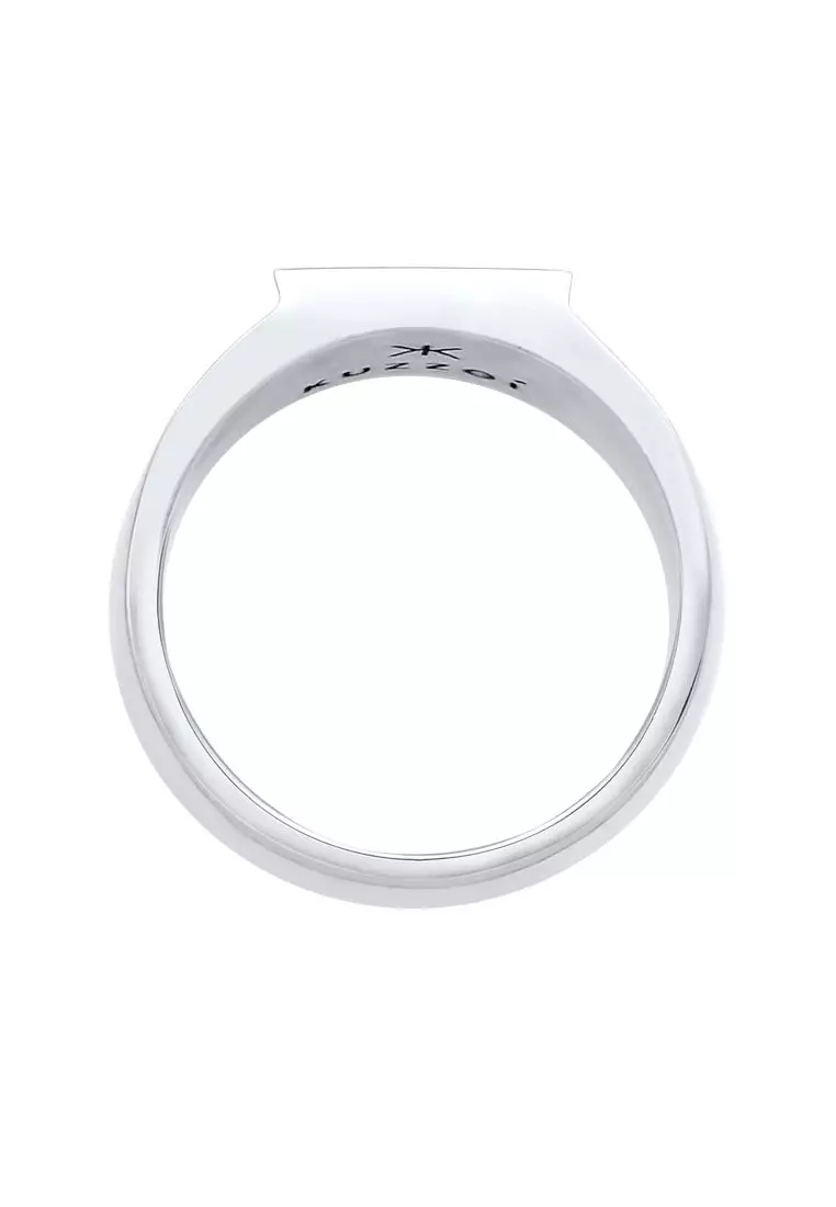 Ring Men Signet Rectangle Shine Basic Solid in 925 Sterling Silver