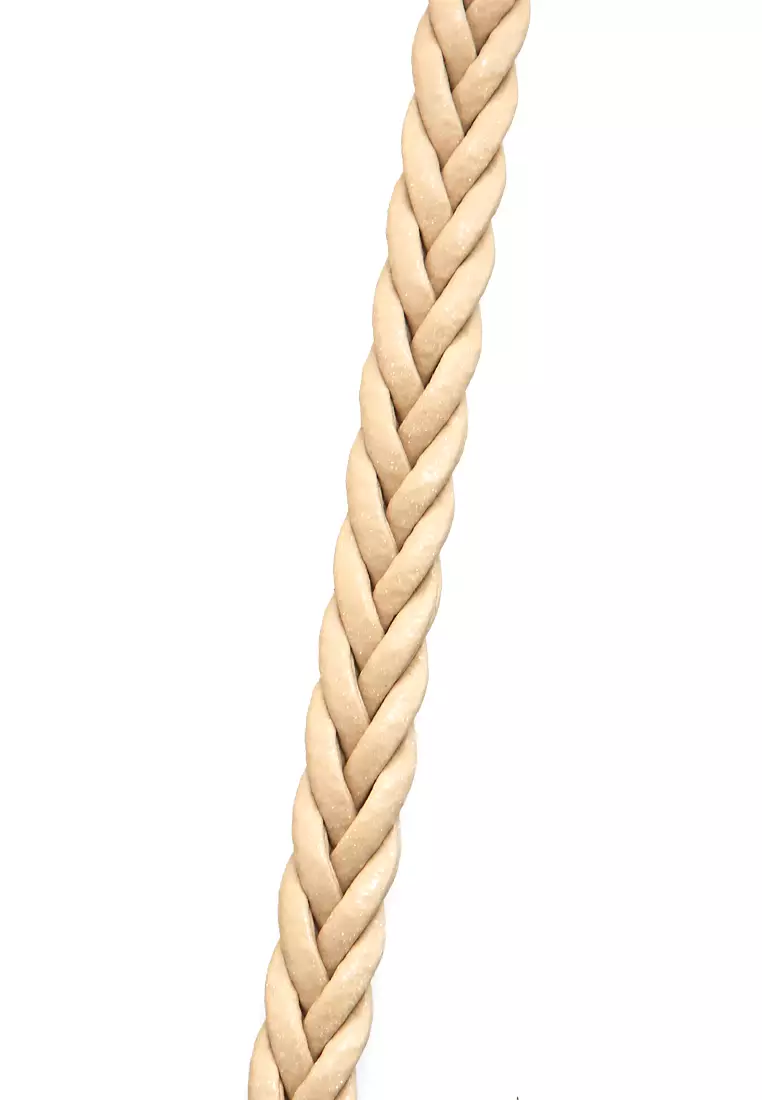 Imani Aksesoris Fashion Wanita Ikat Pinggang Model Kepang Casual Belt Slim Design Material Leather ORIGINAL - Cream