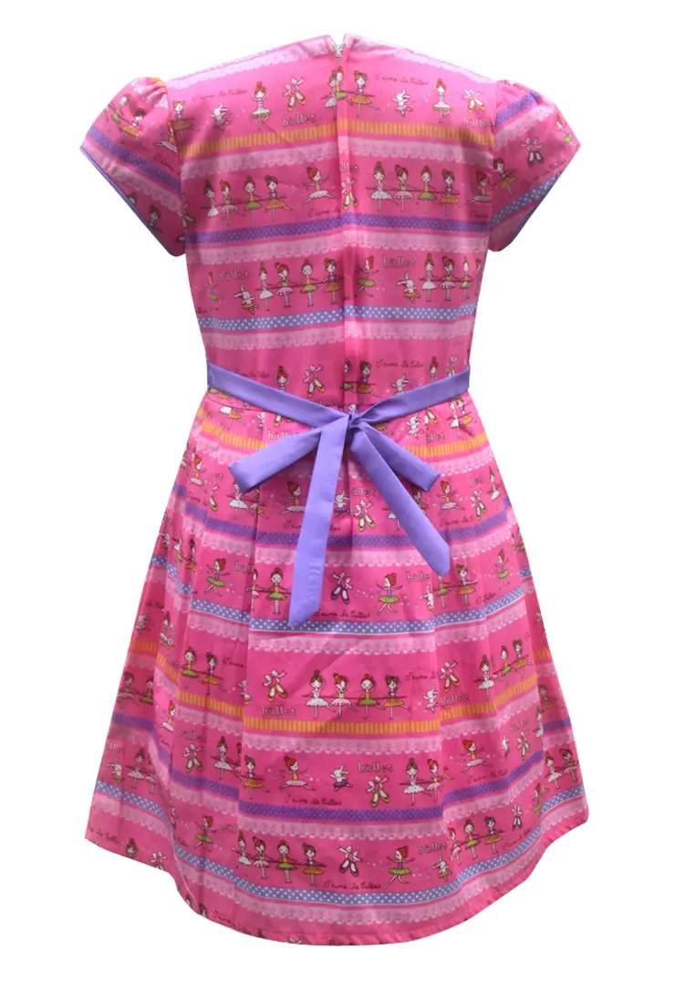 Two Mix Baju Anak Perempuan - Dress Anak Cewek Motif Balerina Bonus Tas Lucu 4162