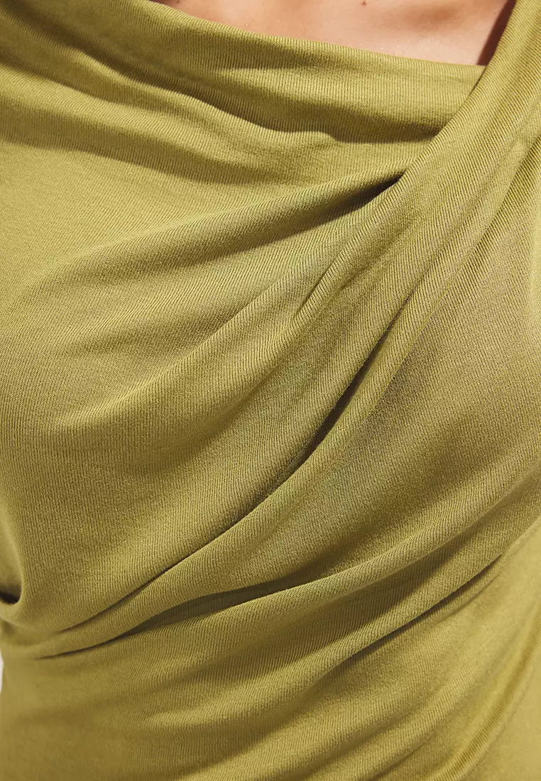 Oil Green Knitted Blouse Twoss25Bz00278