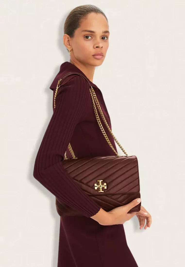 Tory Burch Kira Chevron Convertible Shoulder Bag Tempranillo