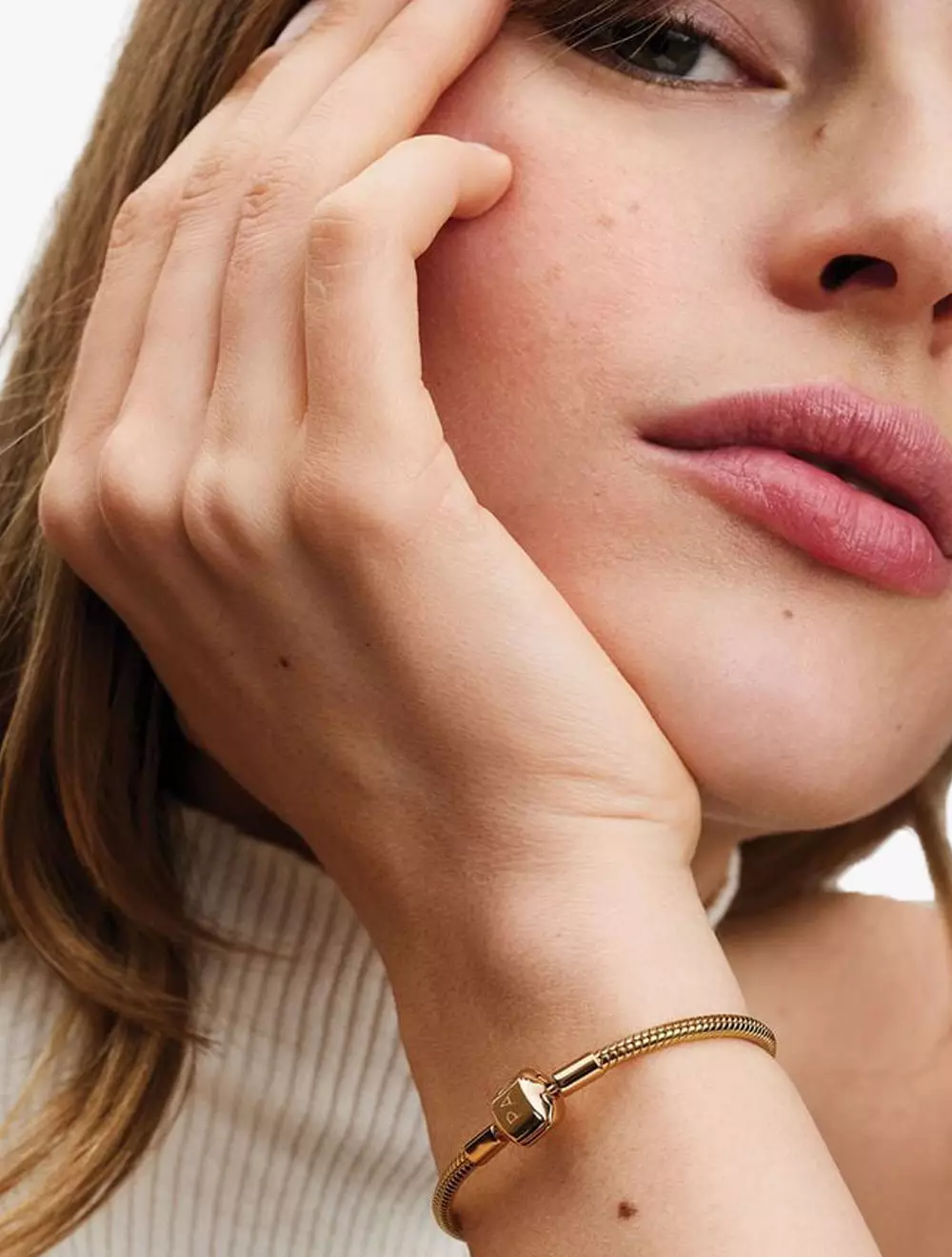 Snake chain 14k gold-plated bracelet