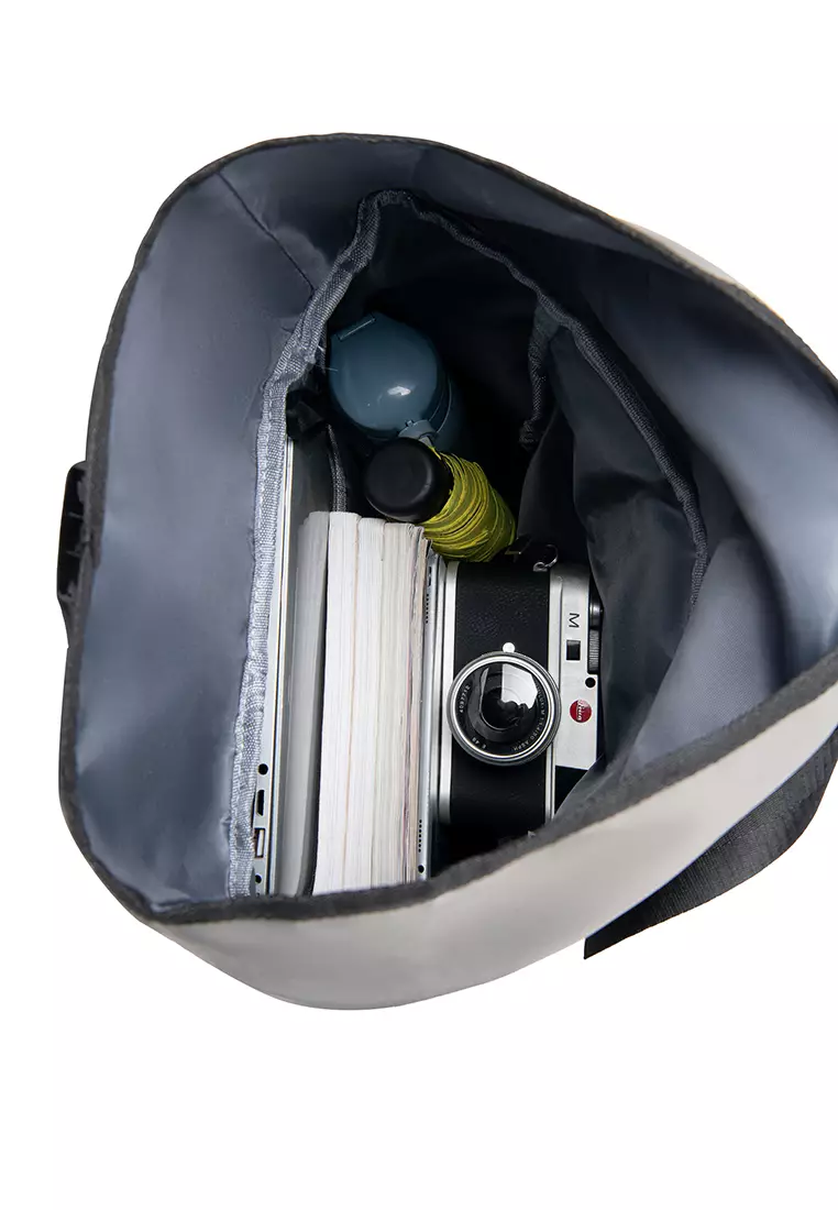 Men's Plain Capacious Wear-resistant Oxford Cloth Buckle Backpack - Dark Grey