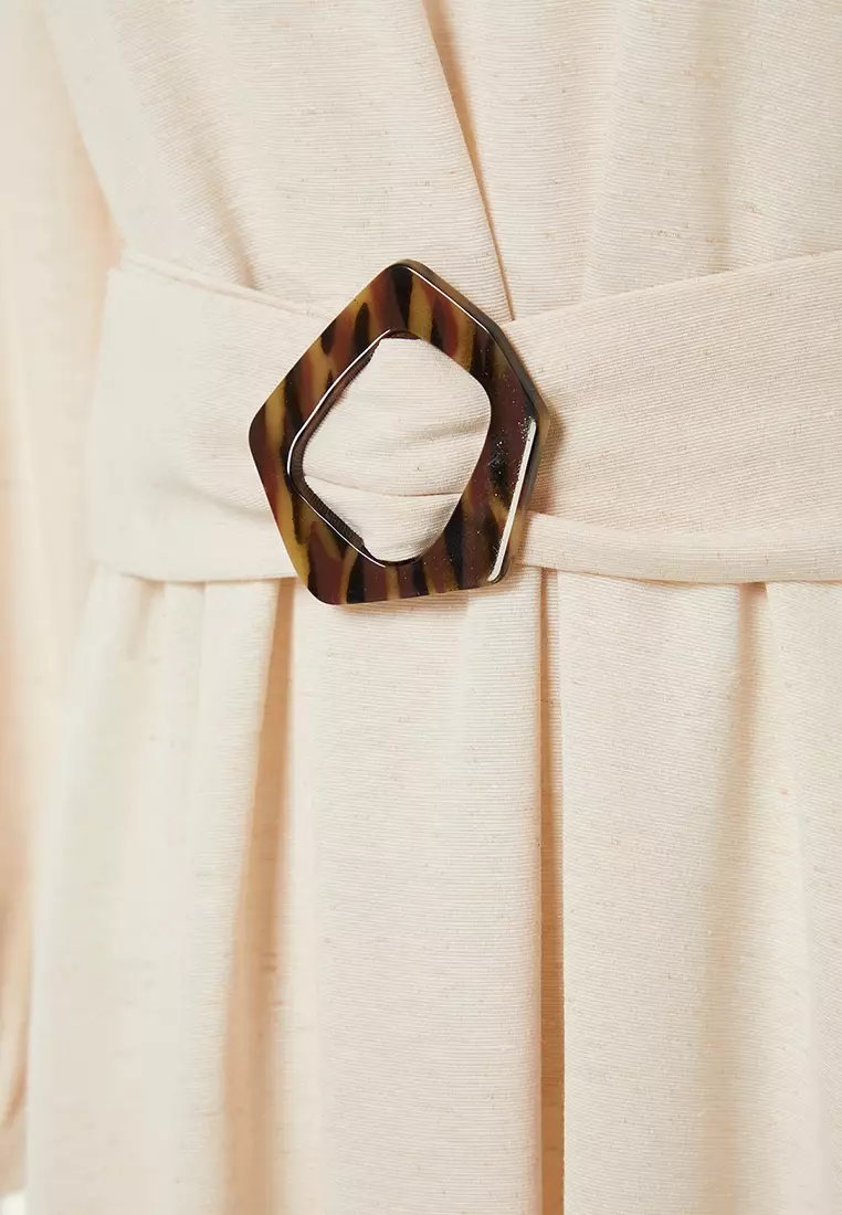 MODEST Mock Neck Woven Dress