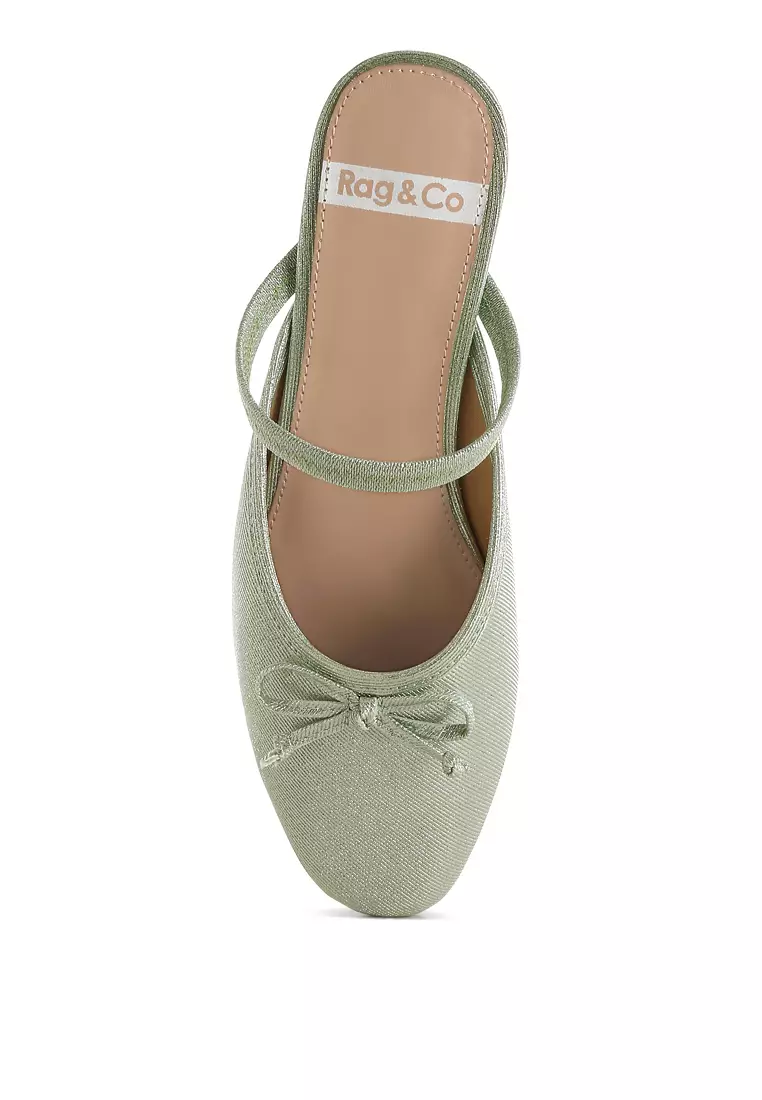 Green Glitter Ballet Mules