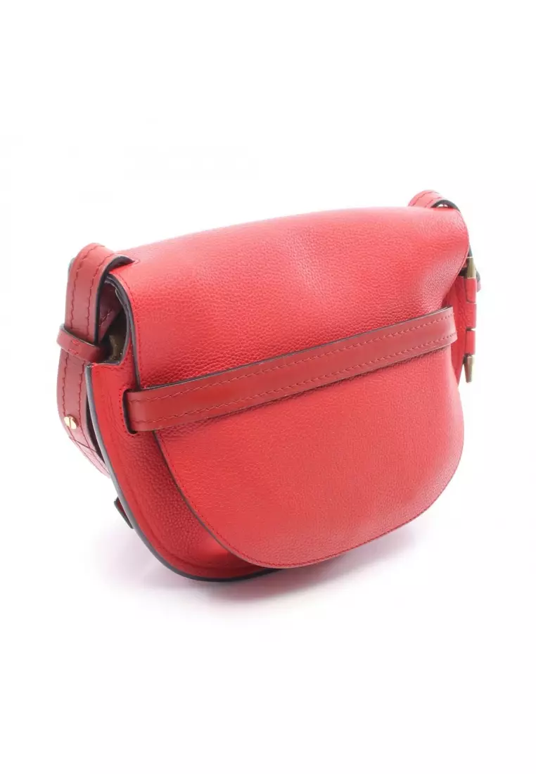 Pre-Loved LOEWE Gate Small Shoulder bag leather Red