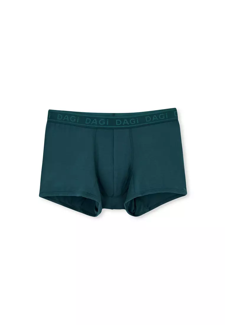 3-Pack Dark Blue Basic Boxer, Leaf Printed, Short Leg, Underwear for Men