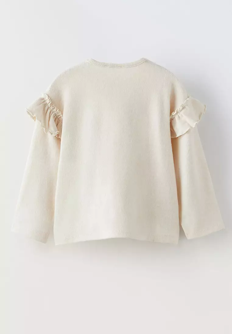 ZARA Long Sleeves Ruffle T-Shirt 2025 Buy ZARA Online ZALORA