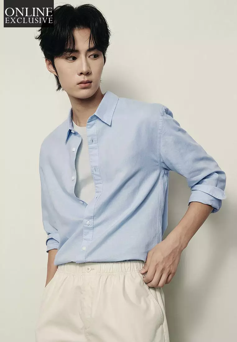 (Online Exclusive) Korea Collection Long Sleeve Cotton Shirt