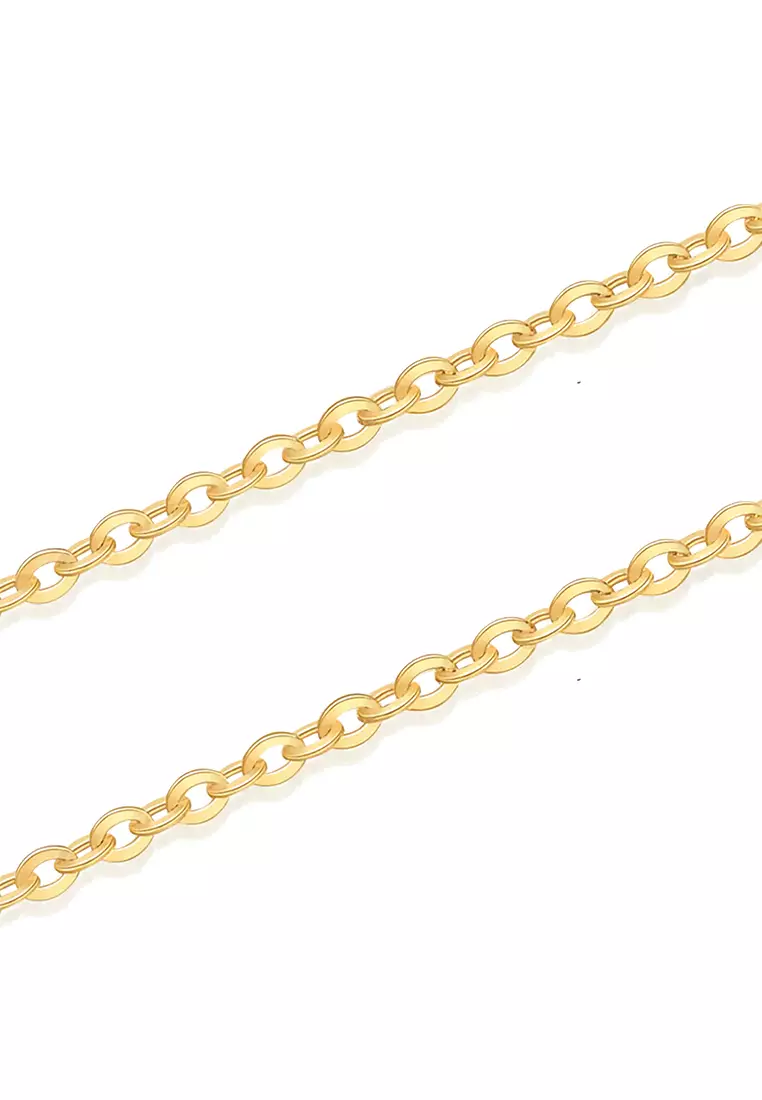 375/9K Gold Polo Chain Necklace R018 (1.10MM, 45CM)