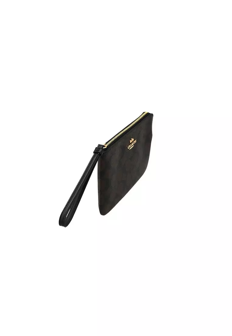 Coach Zip Leather Wallet  (6648) - IM/ Brown /Black