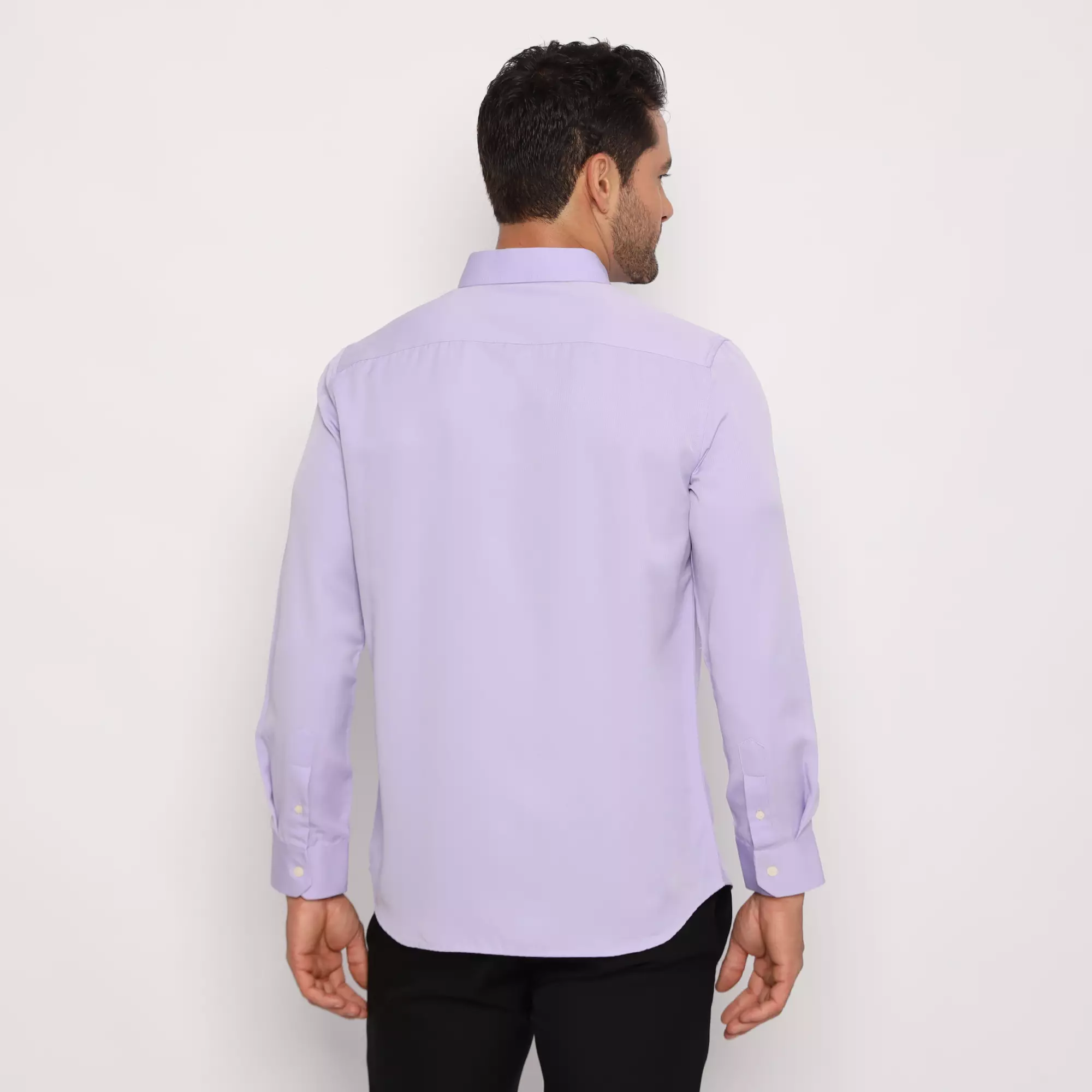 Platini Baju Kemeja Pria Lengan Panjang Polos Polinosic Ungu 66245