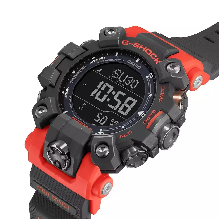 Casio G-Shock GW-9500-1A4DR Hitam Orange Karet Abu Cowok