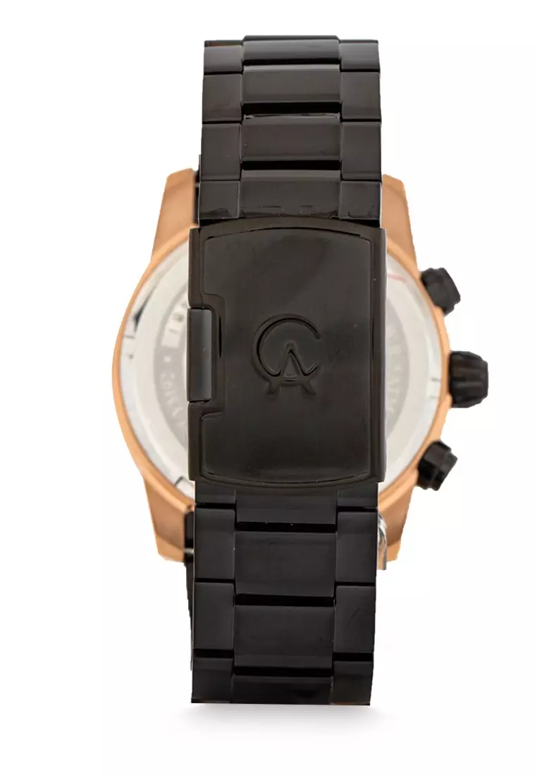 Alexandre Christie Jam Tangan Pria - Black Rosegold - Stainless Steel - 6559 MCBBRBA