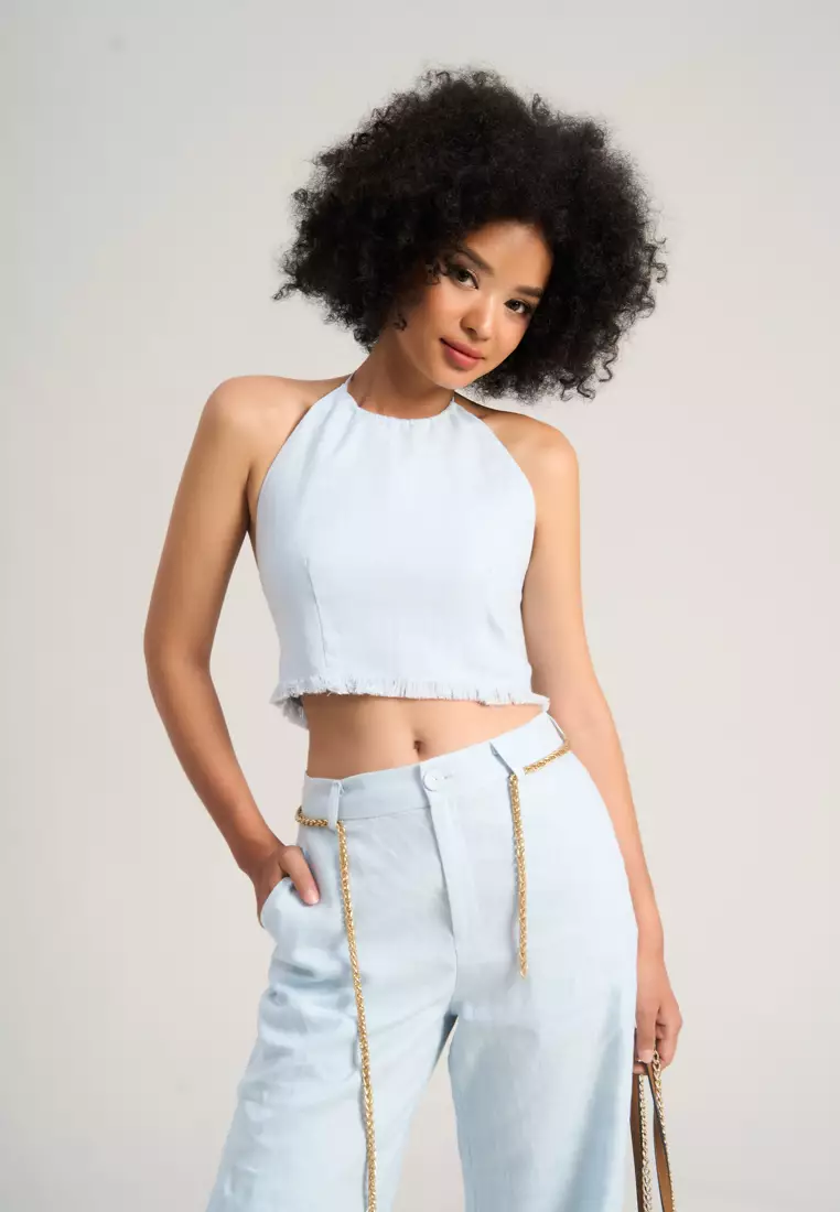 White Halter Croptop
