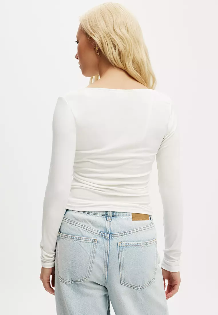 Sunday Boat Neck Long Sleeves Top