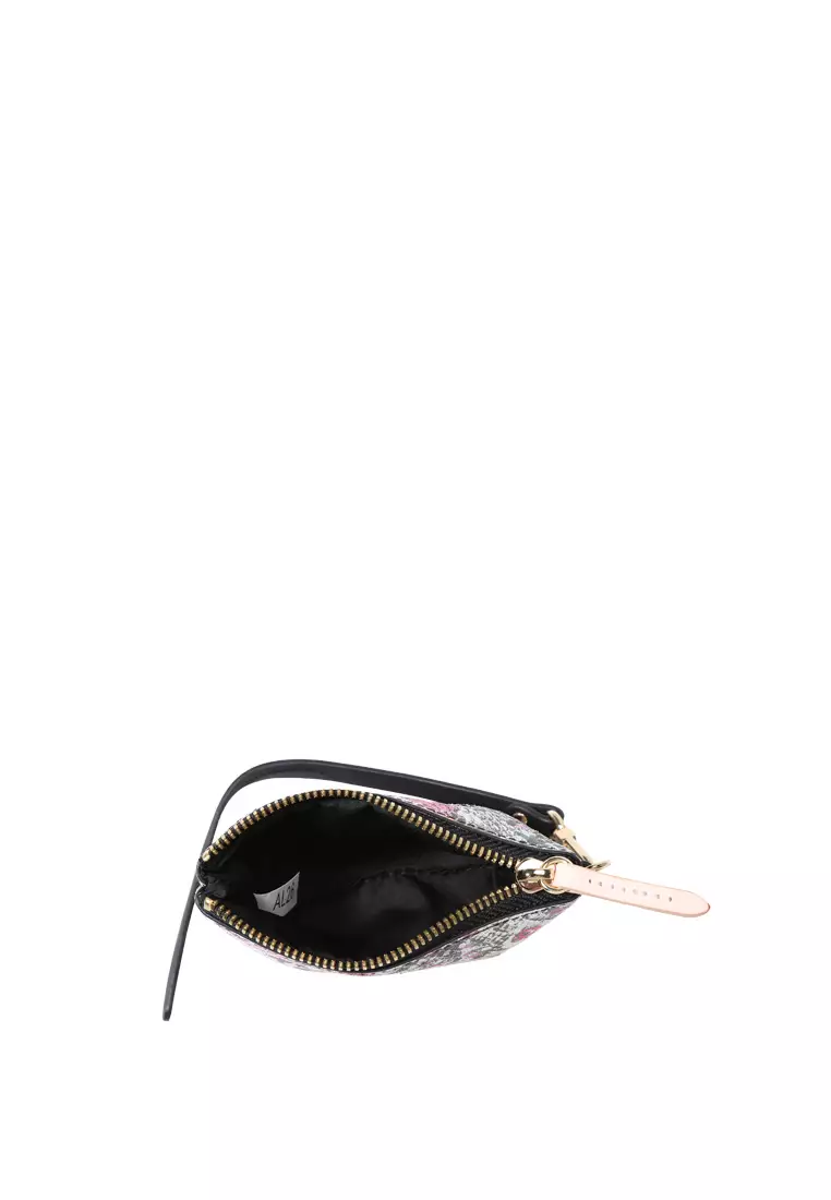 Mirror Zip Pouch - Snake Printed White