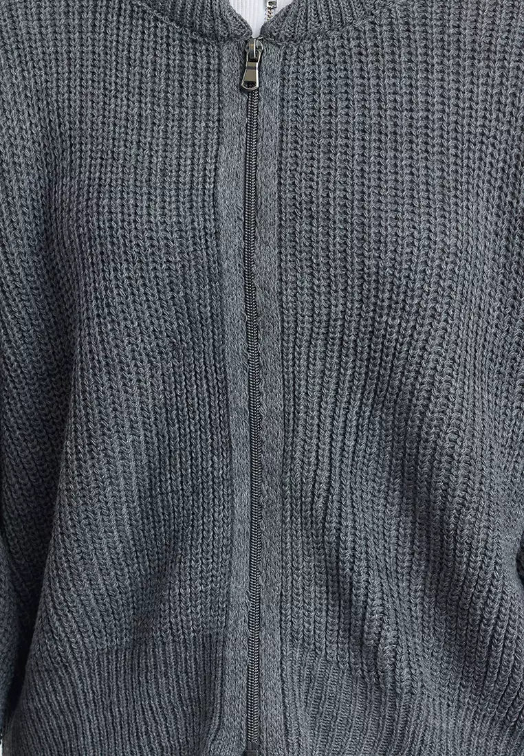 Bomber Collar Cardigan