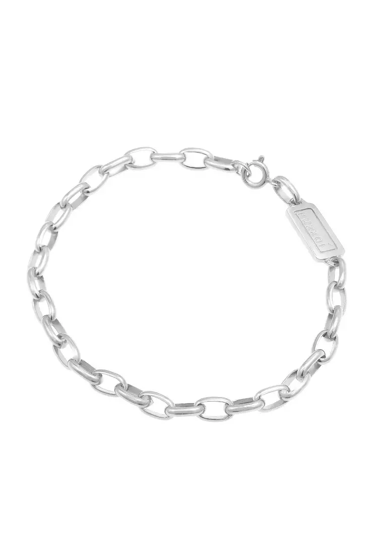 EXCLUSIVE Gelang Perhiasan Perak 925 Pria Link Chain Oval