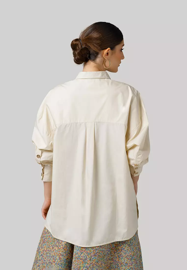 Kami Gale Oversized Top Wheat