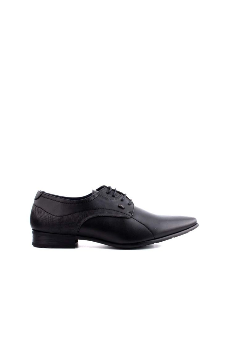 LR LARRIE Men Black Classic Business Almond Toe Lace up Loafers