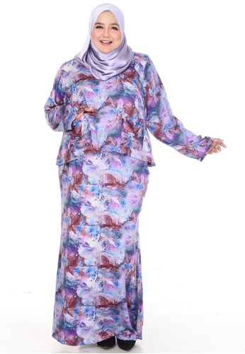 Buy Nayli Nayli Plus Size Embellished Kurung Kedah With Pockets In Purple Online Zalora Malaysia