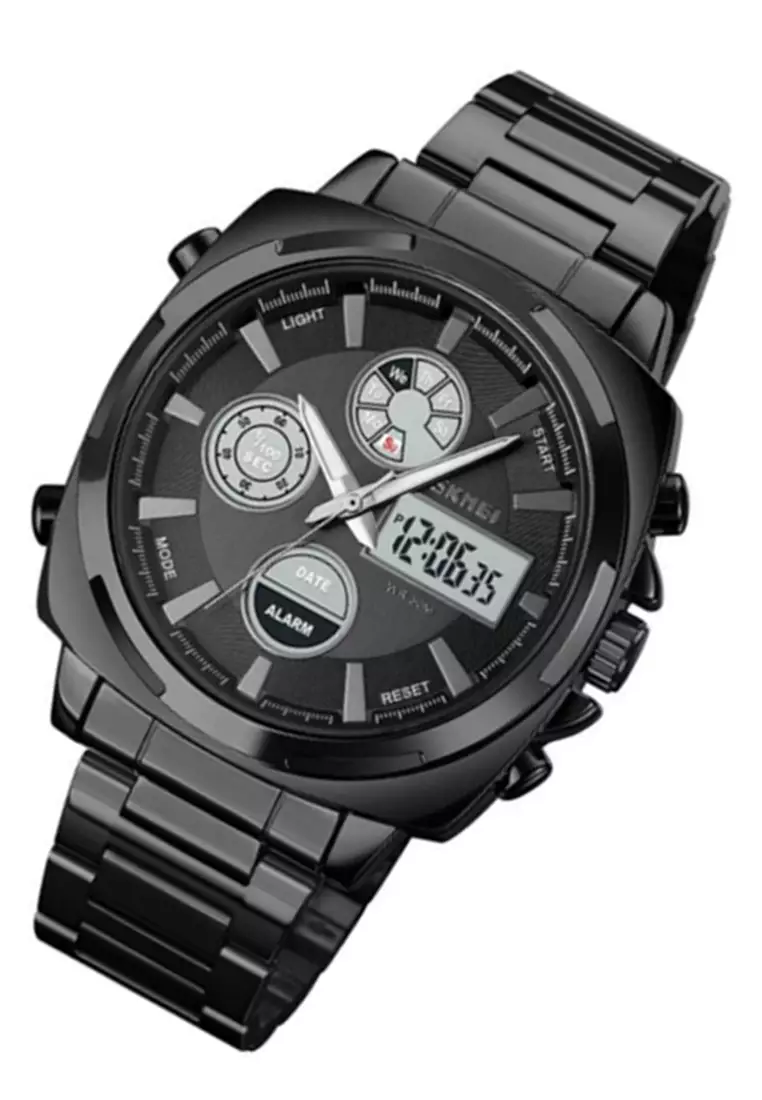 Jam Tangan Digital Pria Waterproof Many Function Strap Tali Material Stainless Steel BY89 ORIGINAL