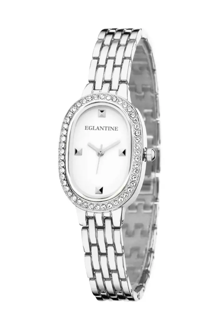 Zalora Special Set : La Niçoise Ladies Quartz Watch, White Dial + Flower Earrings