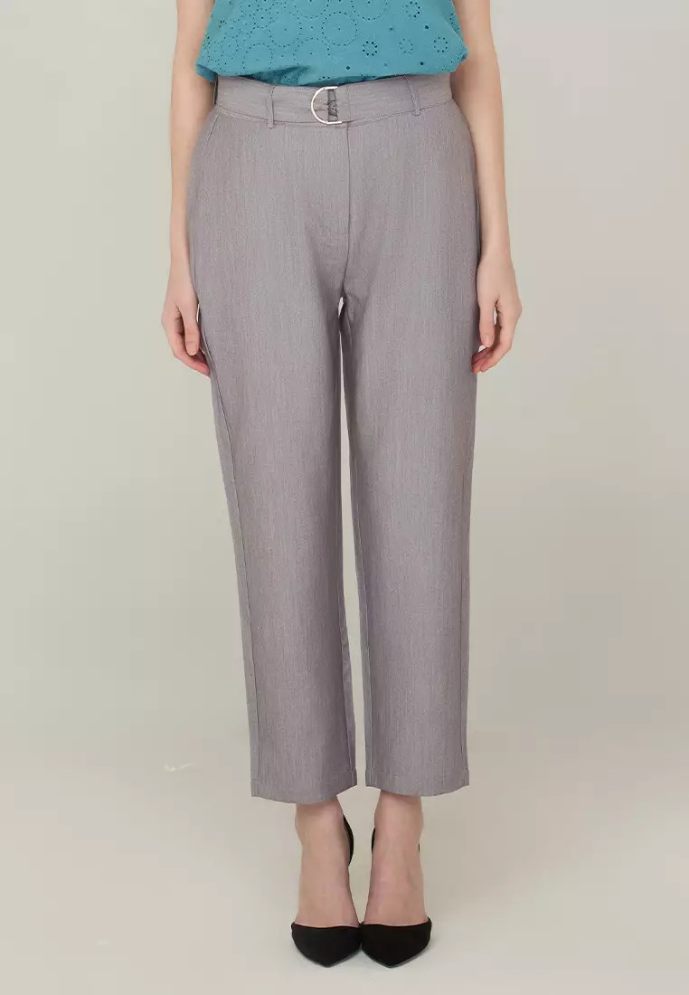 Callie Slim-Fit Pants with Adjustable Belt