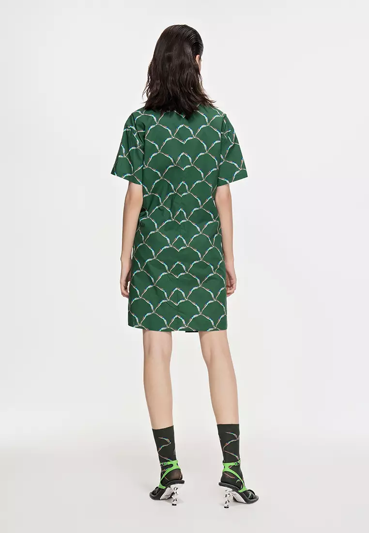 X型寬鬆前衛極簡通勤短袖連衣裙