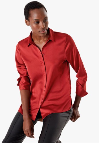 Jual Marks Spencer Satin Flared Cuff Shirt Original Zalora Indonesia