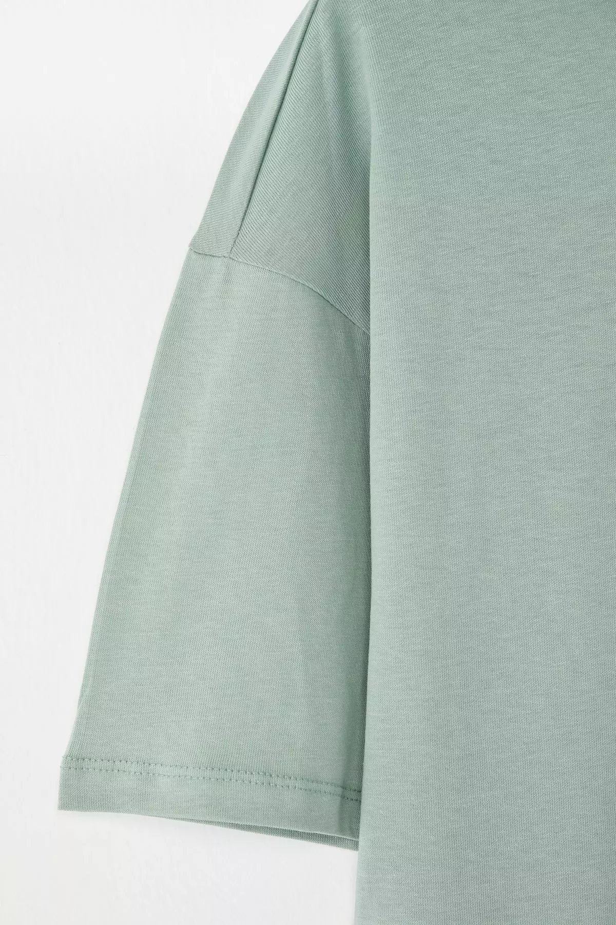 Dark Mint Oversize 100% Cotton Crew Neck Minimal Text Printed Tok Fabric T-Shirt Tmnss23Ts00084