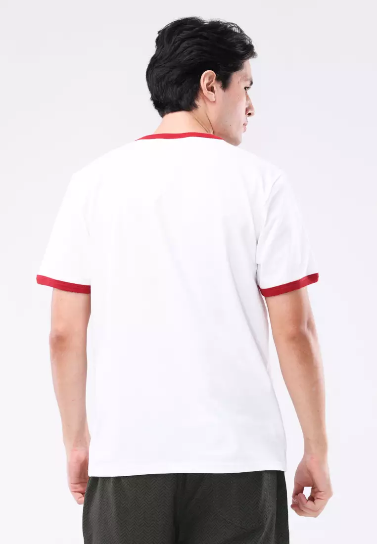 Round Neck Streaky Short Sleeves