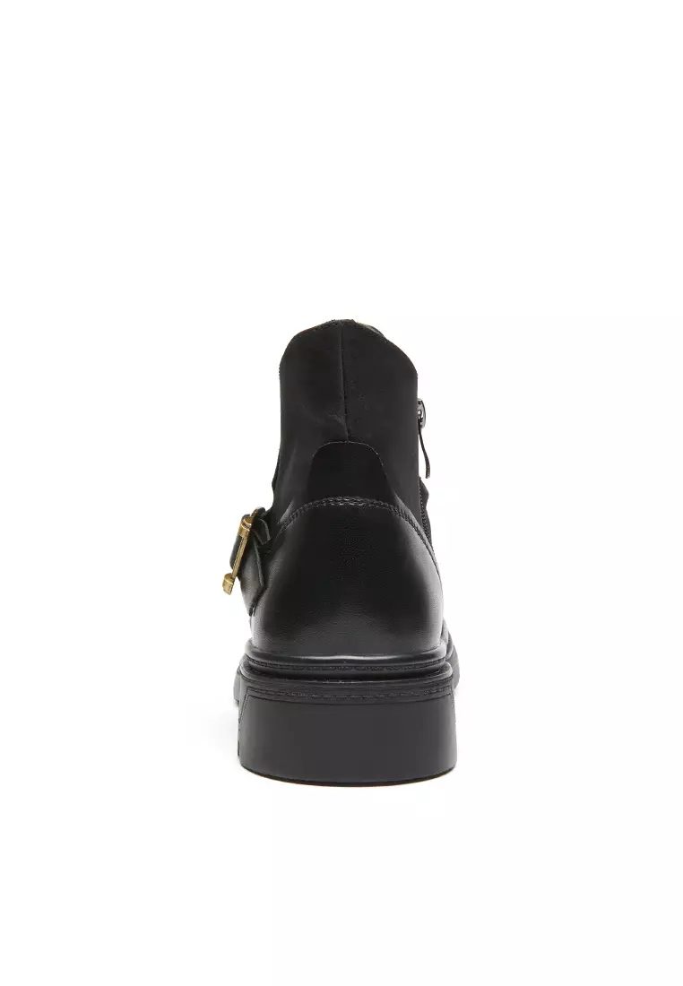 Platform Side Zipper Utility Boots KB26M01