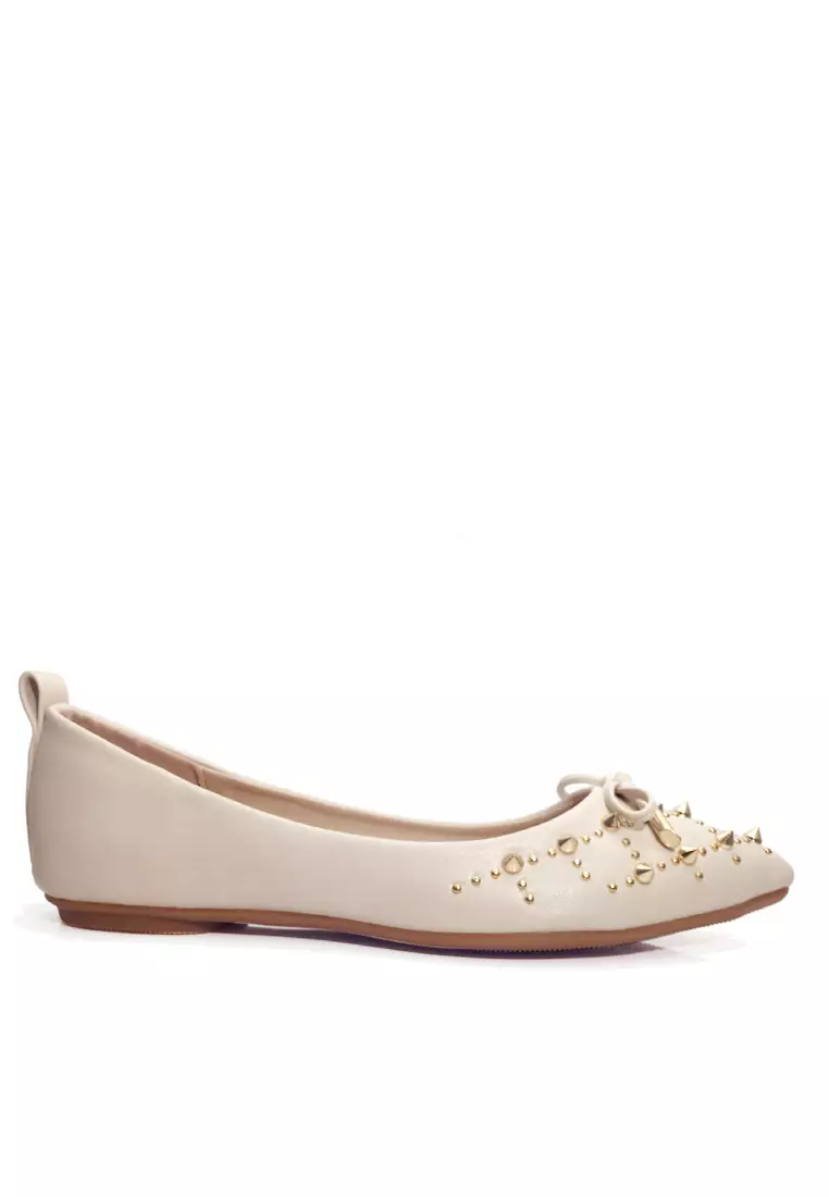 Discount on Twenty Eight Shoes  shoes - SKU: Studded And Bowknot Ballerinas Vl90245