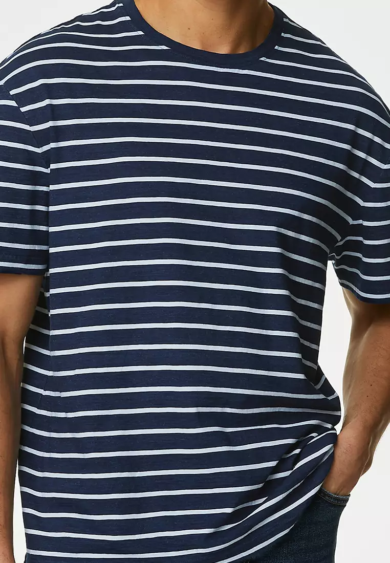 Pure Cotton Striped T-Shirt