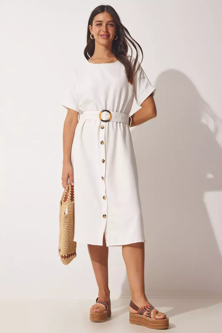 Summer Dress with Straps and Flowers