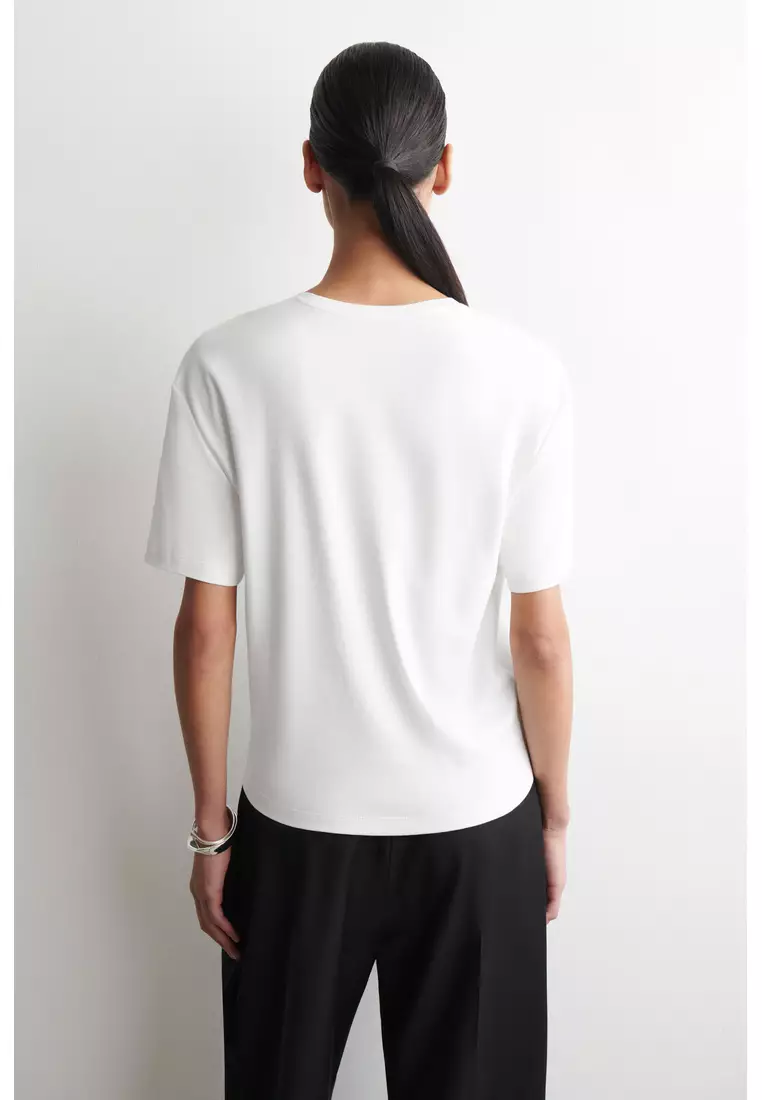 SCOOP-NECK COTTON T-SHIRT
