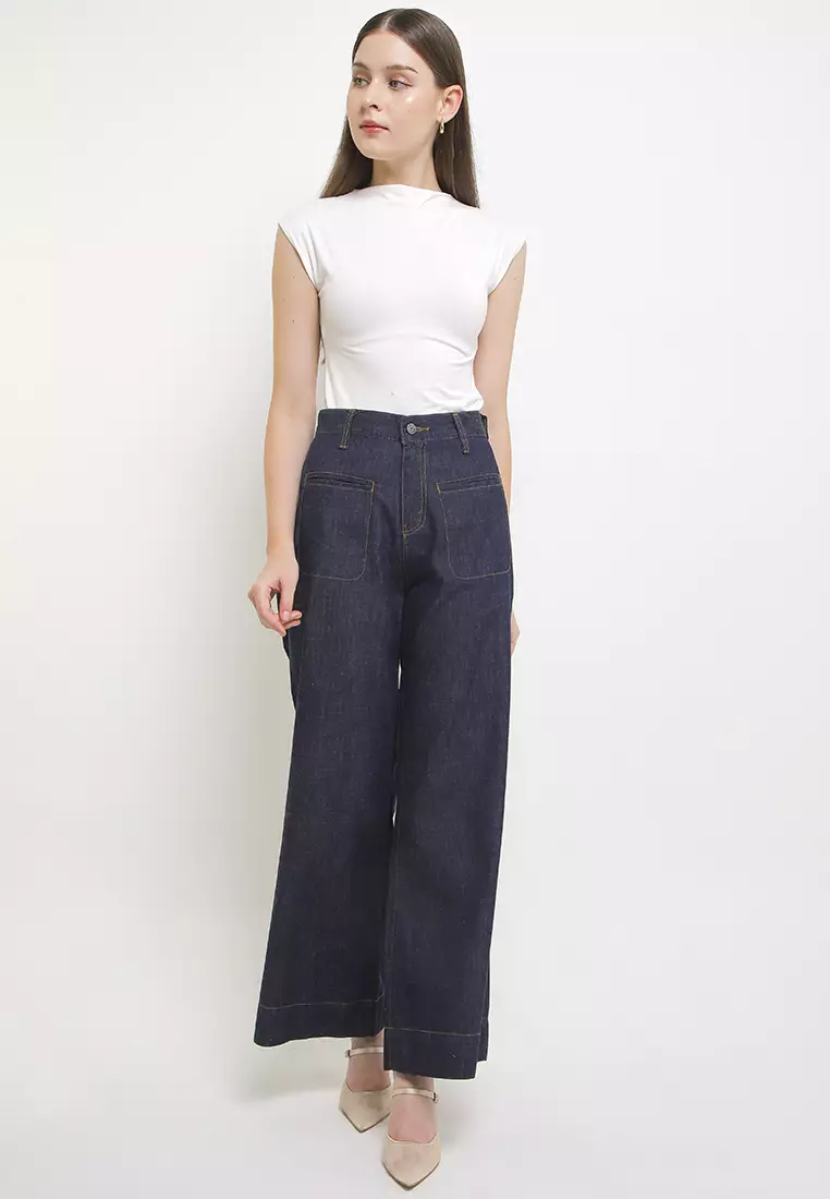 High Waist Wide Leg Denim Pant FWL018