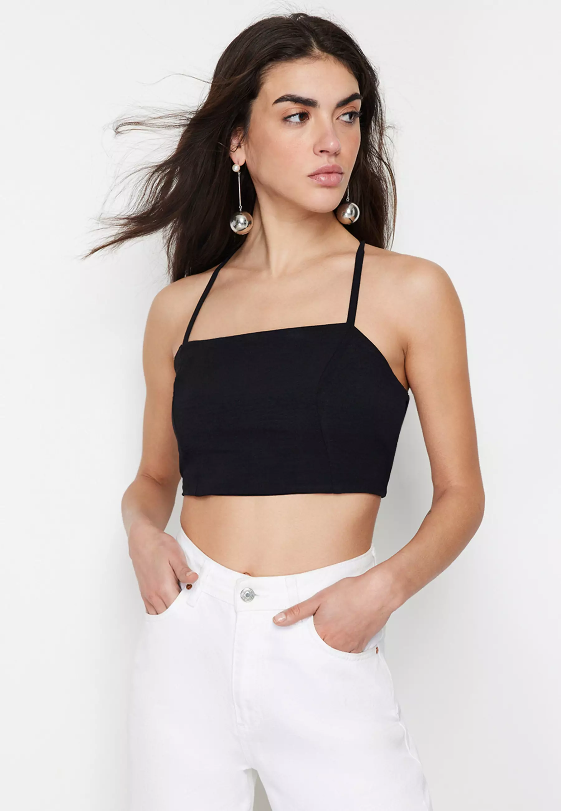 【MUCENT】 NEOLOOP OPEN BACK CROP TOP / 追跡付 Aishaleth Mesh Cowl Neck Open Back Crop Top in Green | Showpo