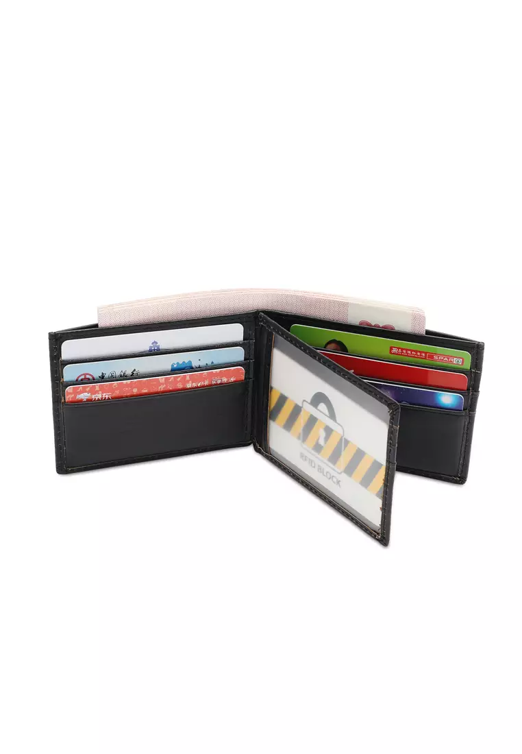Gift Set - Leather RFID Wallet + 35mm Automatic Buckle Belt - Black